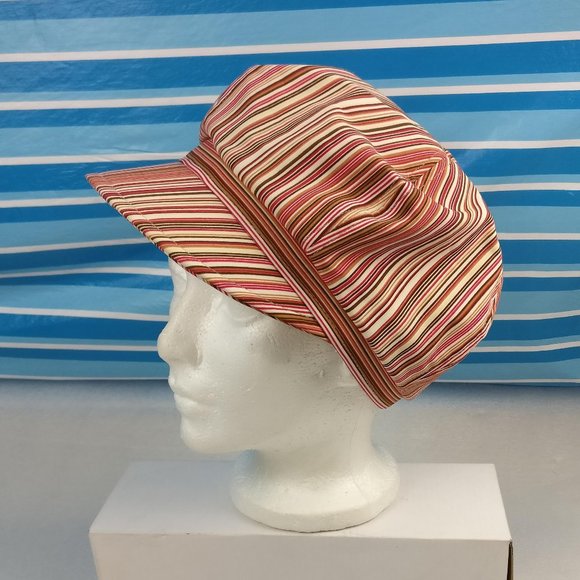 Flawless Funky Striped English country bonnet Villager hat. Boho - Picture 1 of 9